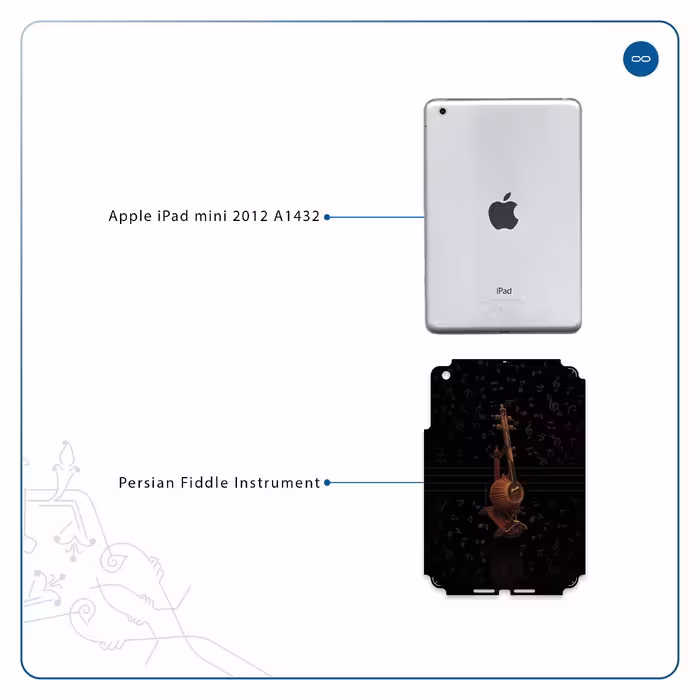 برچسب پوششی ماهوت مدل Persian Fiddle Instrument مناسب برای تبلت اپل iPad mini 2012 A1432