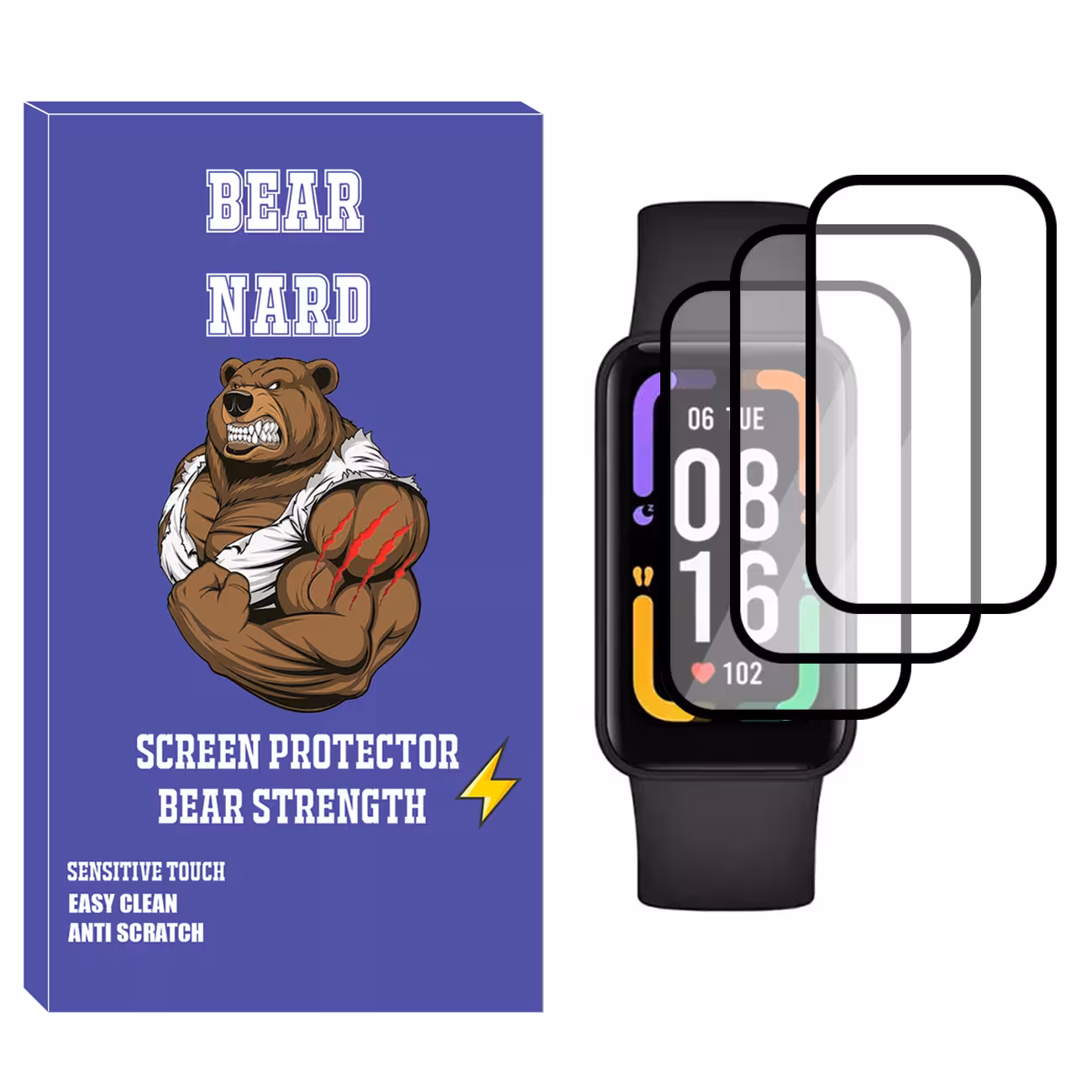 محافظ صفحه نمایش نانو برنارد مدل NBR مناسب برای ساعت هوشمند شیائومی Redmi Smart Band Pro بسته سه عددی