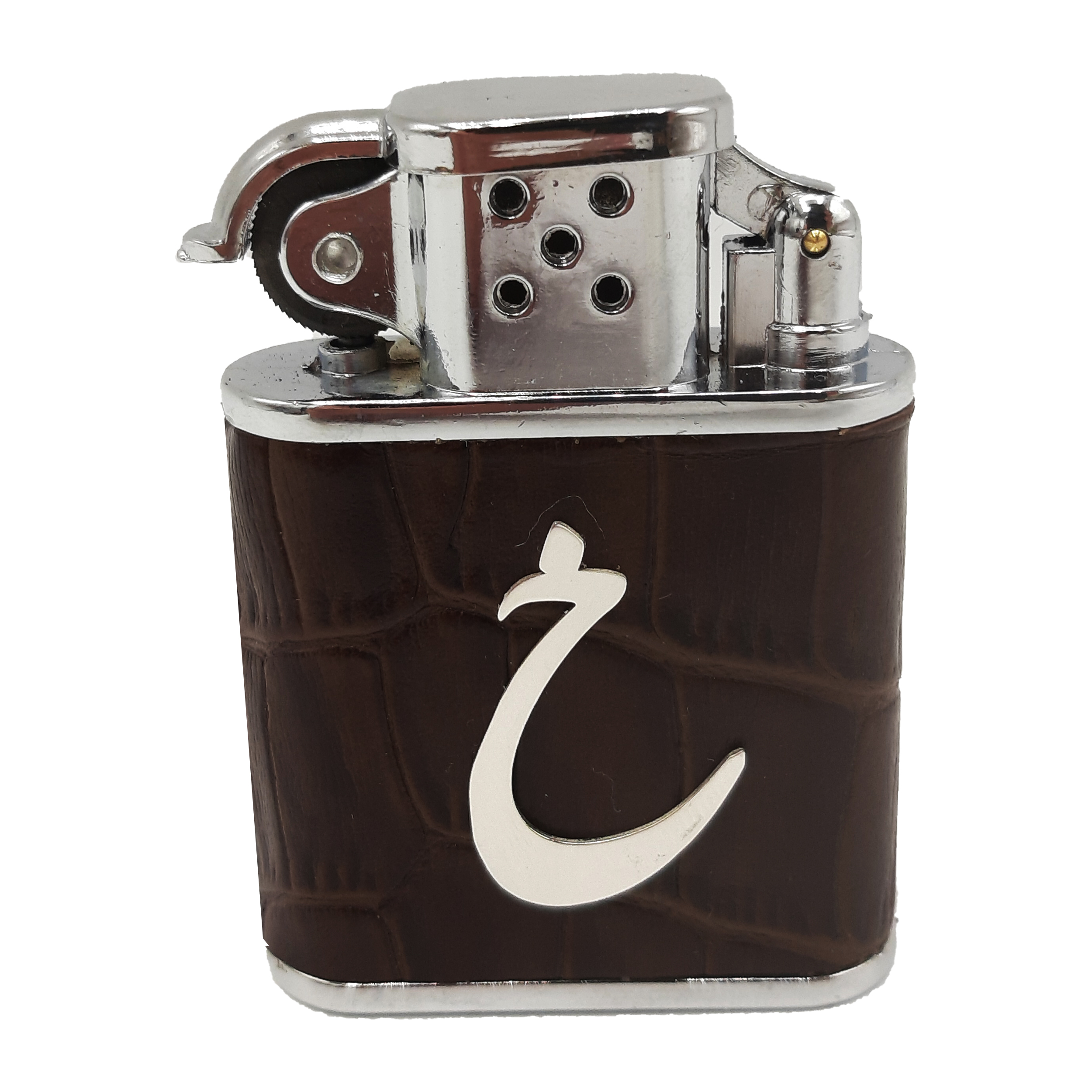 فندک مدل چرمی با پلاک نقره