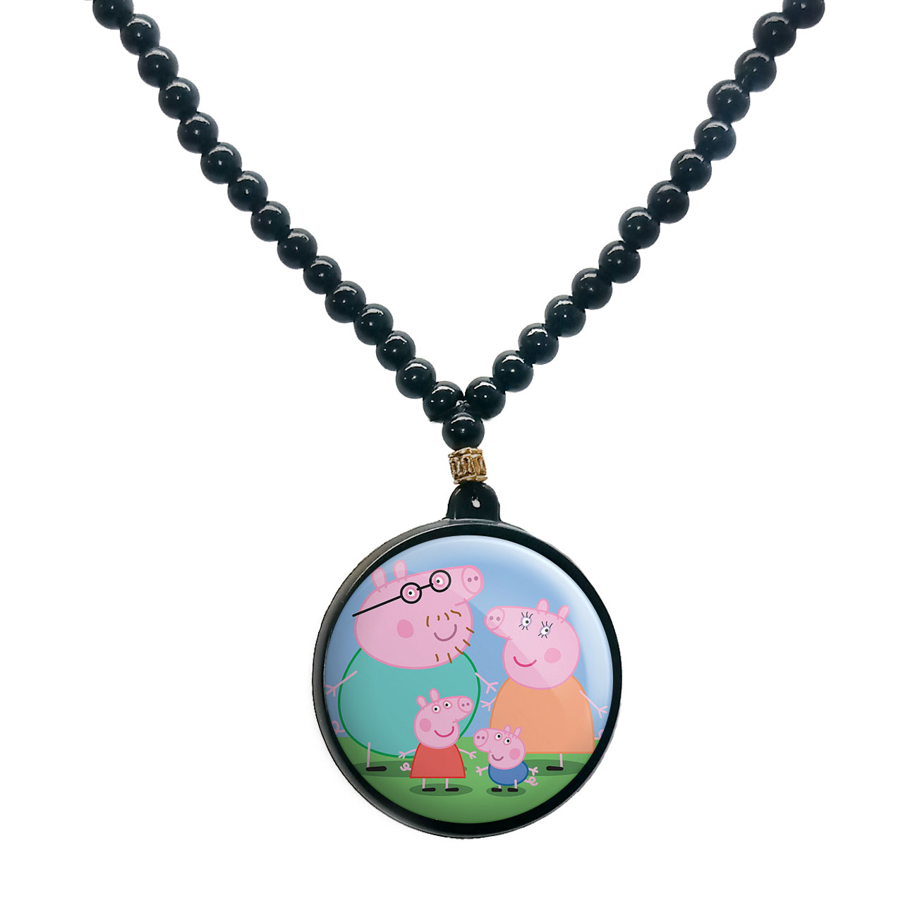 گردنبند پرمانه طرح پپاپیگ کد pmd.25084 مدل دو طرفه