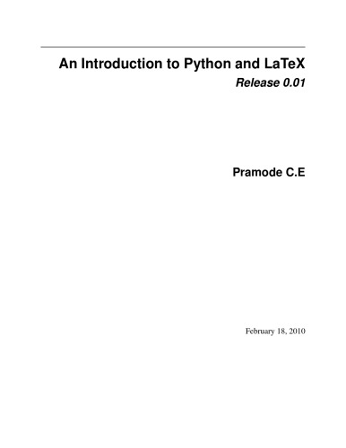 خرید و دانلود نسخه کامل کتاب An Introduction to Python and LaTeX (draft)