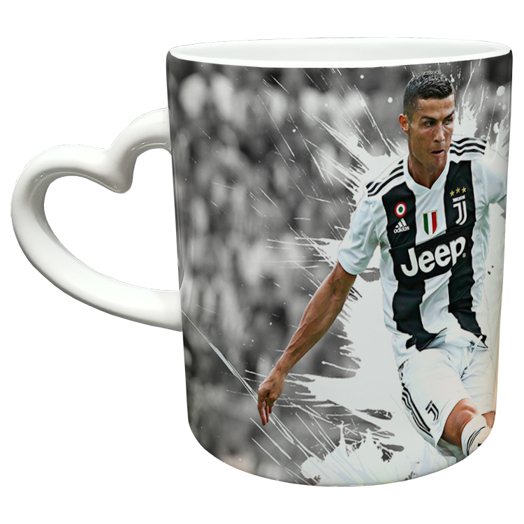 ماگ مدل دسته قلبی طرح رونالدو کد 184