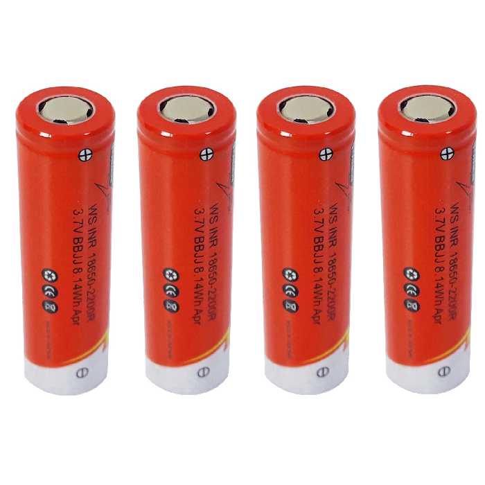 باتری لیتیوم یون قابل شارژ مدل WS-INR ظرفیت 2200 میلی آمپرساعت بسته 4 عددی