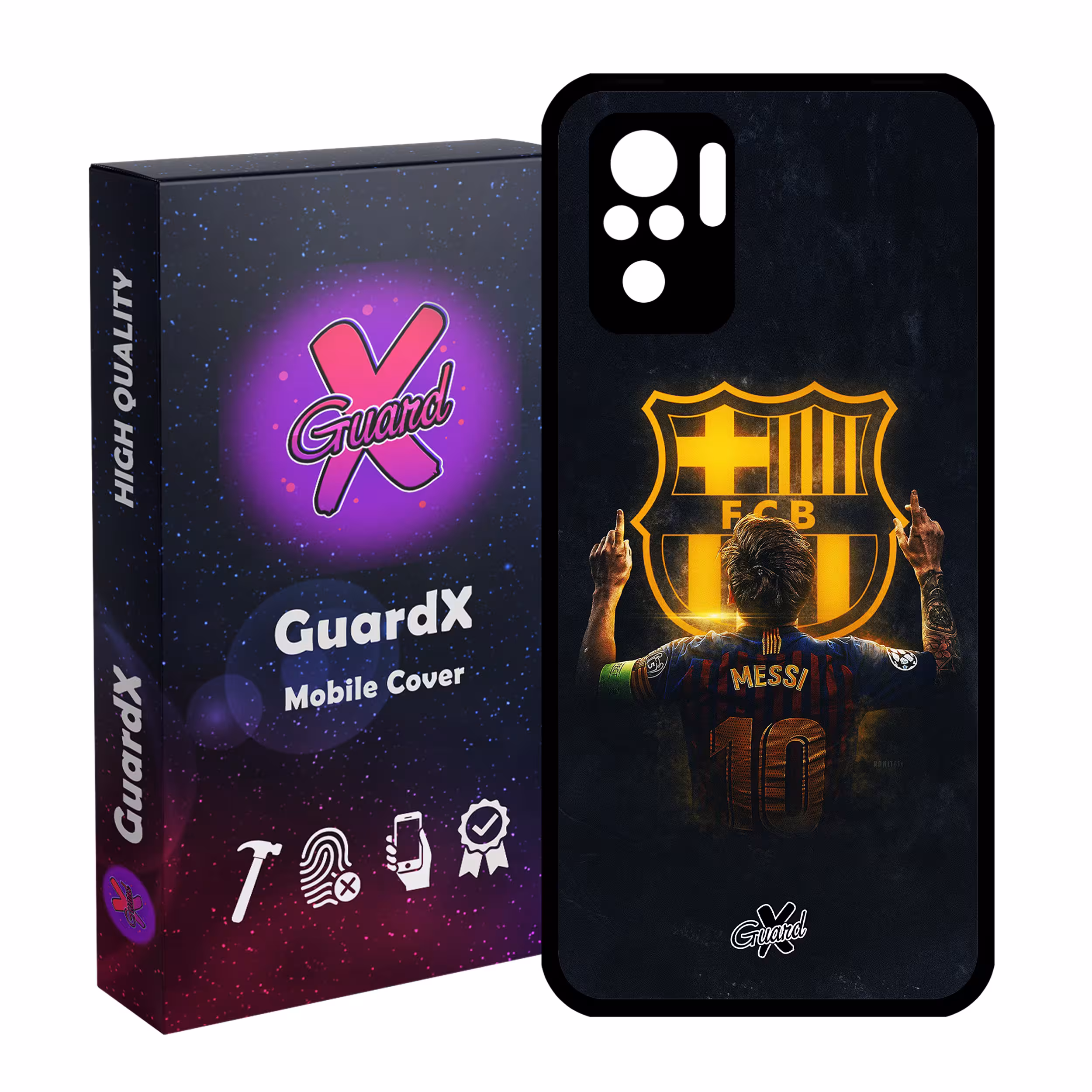کاور گارد ایکس طرح Messi مدل Glass10196 مناسب برای گوشی موبایل شیائومی Redmi Note 10 4G / Note 10S