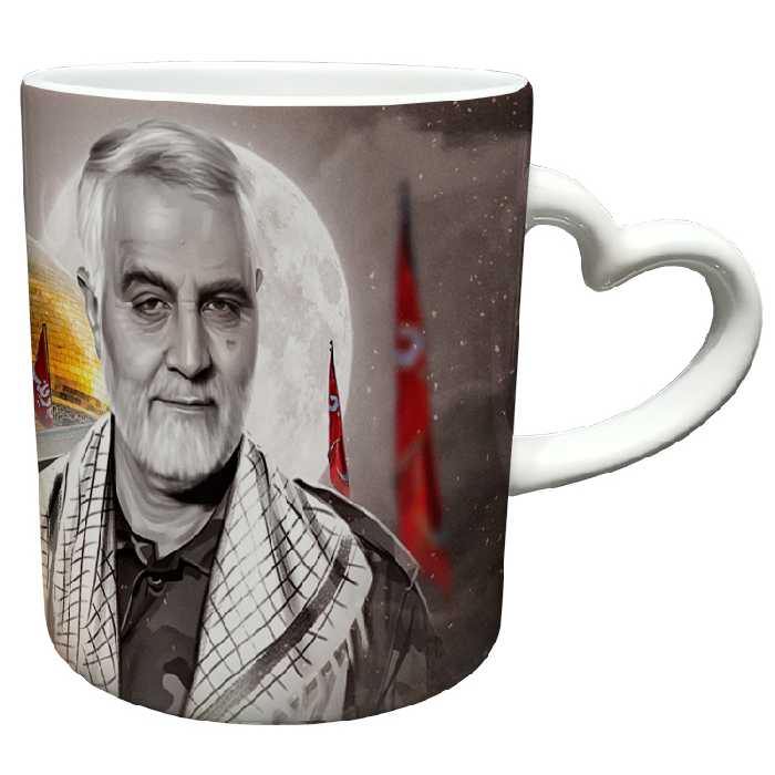 ماگ مدل دسته قلبی طرح سردار سلیمانی کد 92