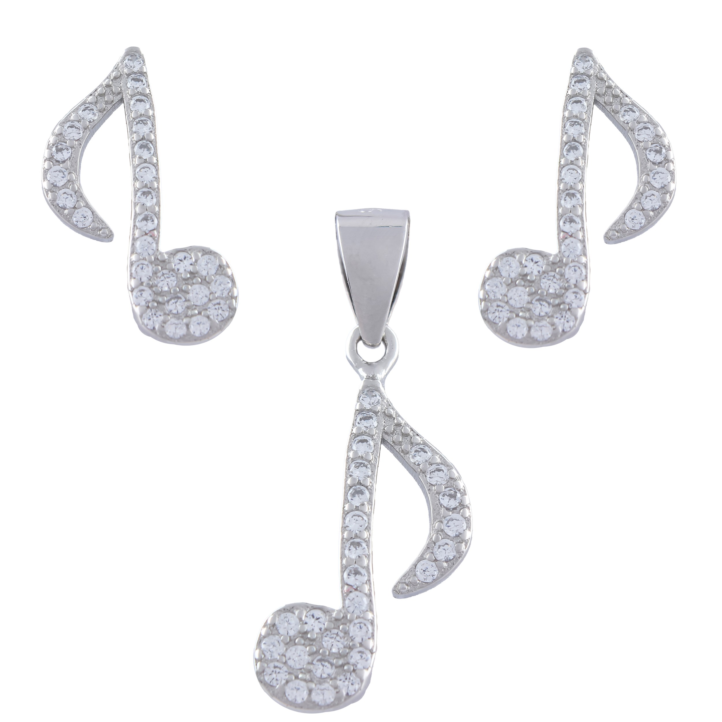 نیم ست نقره زنانه- مدل نت موسیقی - کد SHS-44