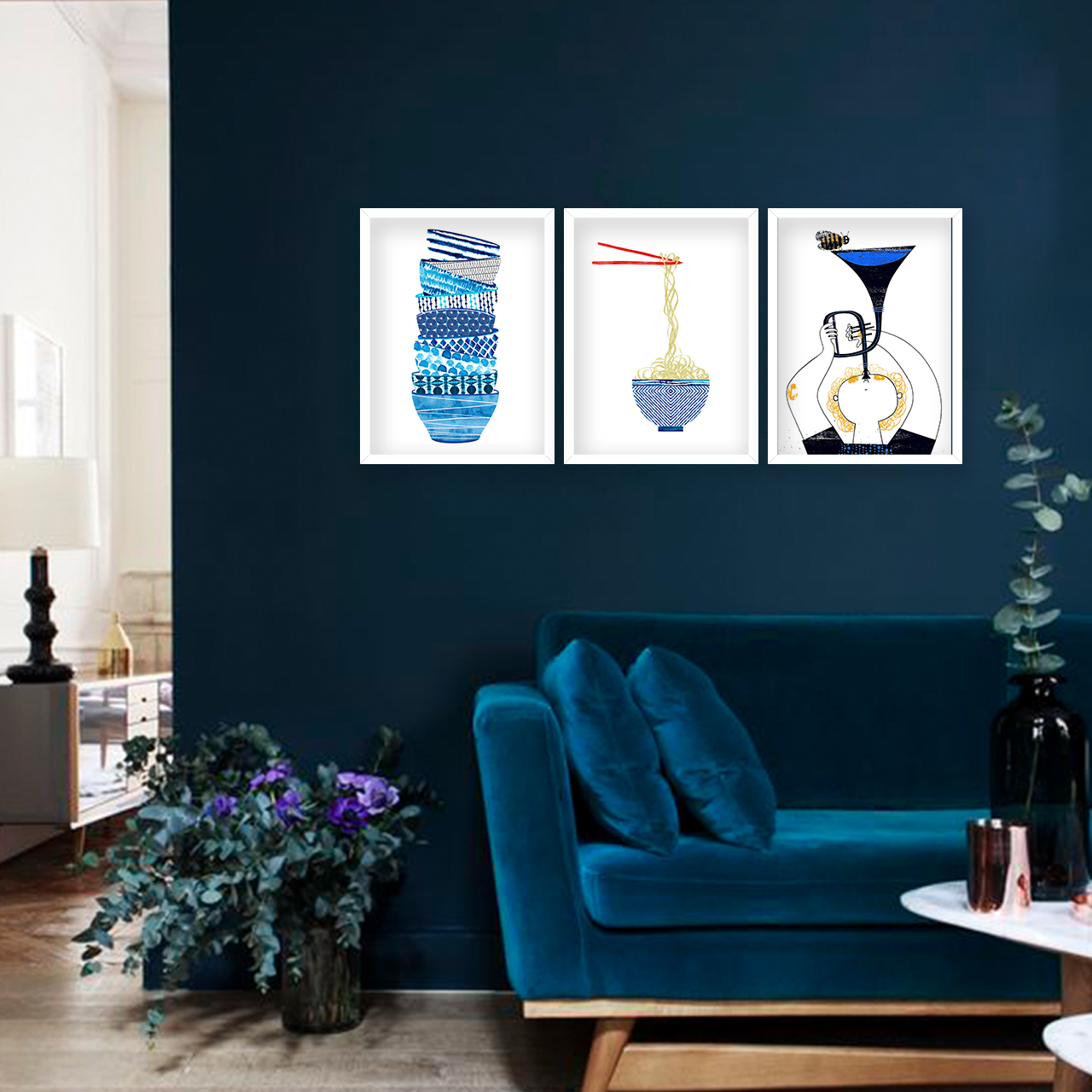 تابلو هیلما گالری کد HAP1881 WH مجموعه 3 عددی