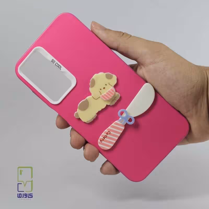 قاب گوشی سامسونگ a25 دخترانه | طرح سگ کارتونی صورتی| Samsung A25