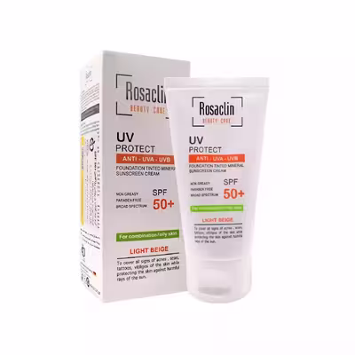 کرم ضد آفتاب رزاکلین مدل Oily light beige حجم 40 میلی لیتر