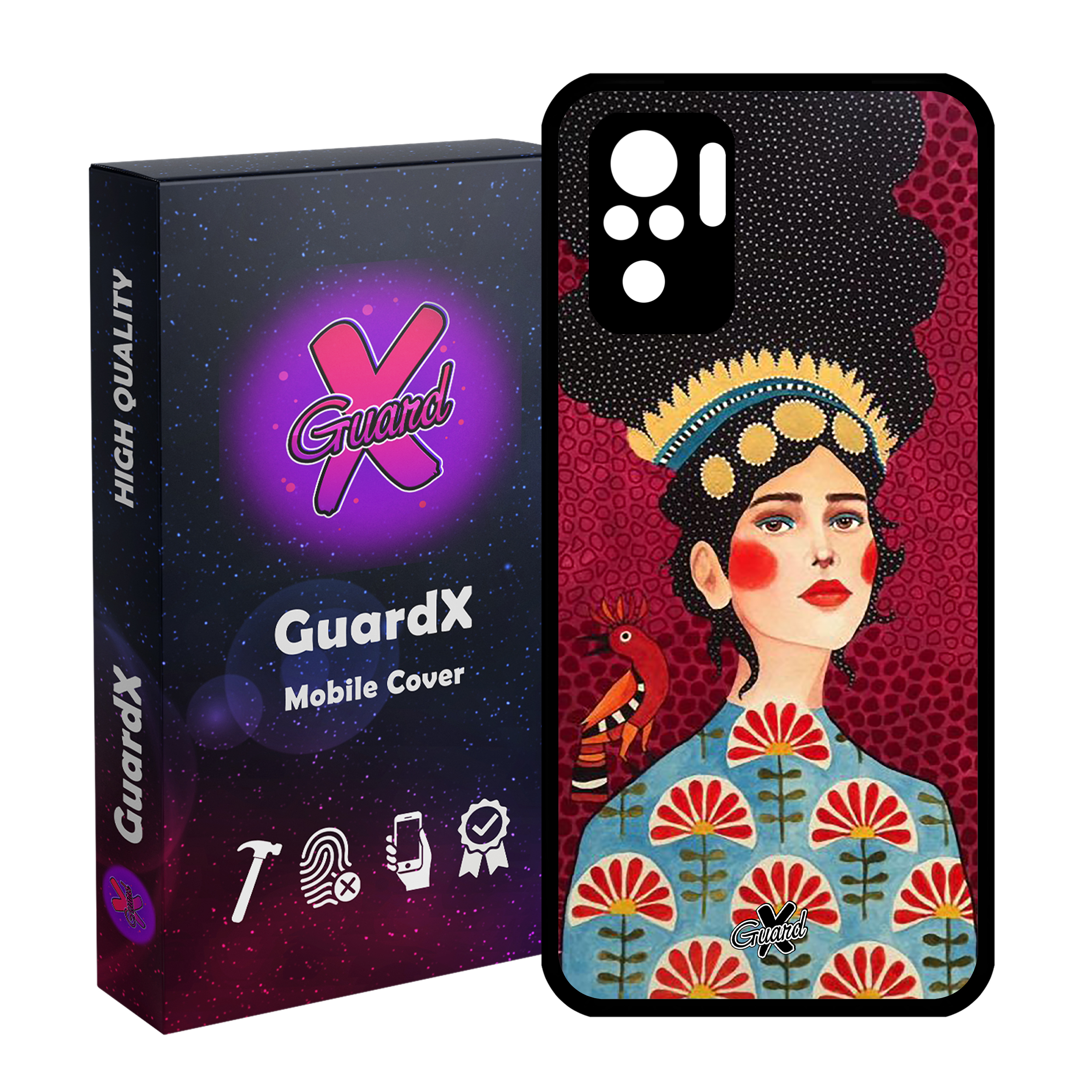 کاور گارد ایکس طرح Girl مدل Glass10179 مناسب برای گوشی موبایل شیائومی Redmi Note 10 4G / Note 10S