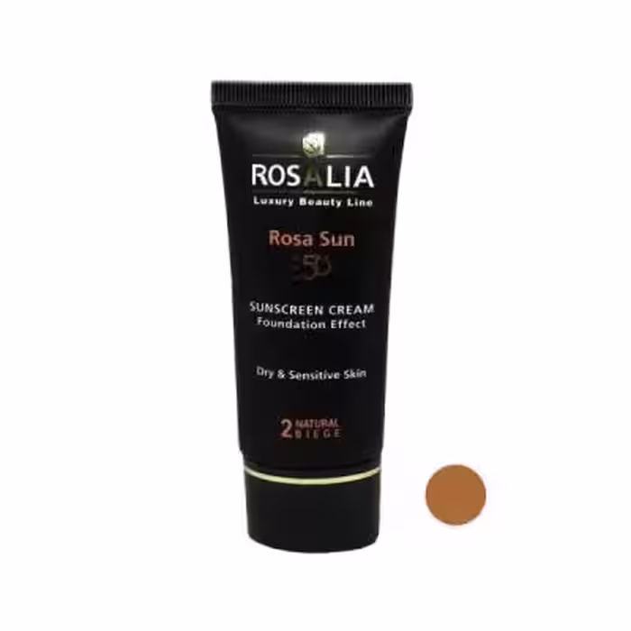 کرم ضد آفتاب رنگی رزالیا SPF50 مدل D-S Skin LB مناسب پوست های خشک و حساس حجم 40 میلی لیتر
