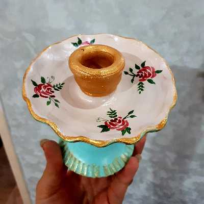 ظروف 9 تکه هفت سین سفالی مدل گل سرخی کد 009