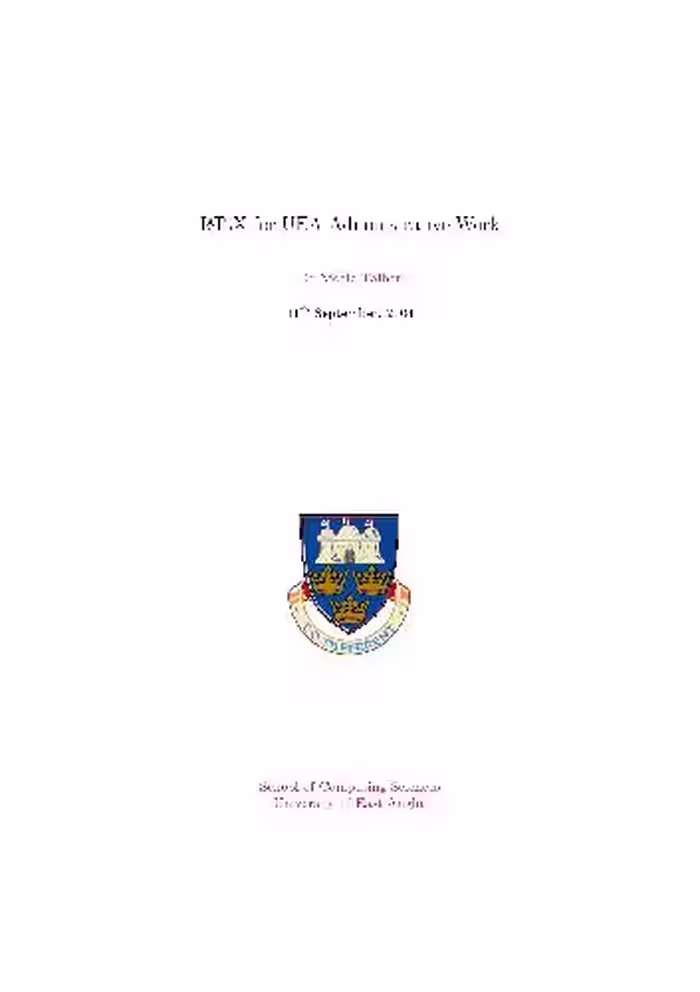 خرید و دانلود نسخه کامل کتاب LaTeX for UEA Administrative Work