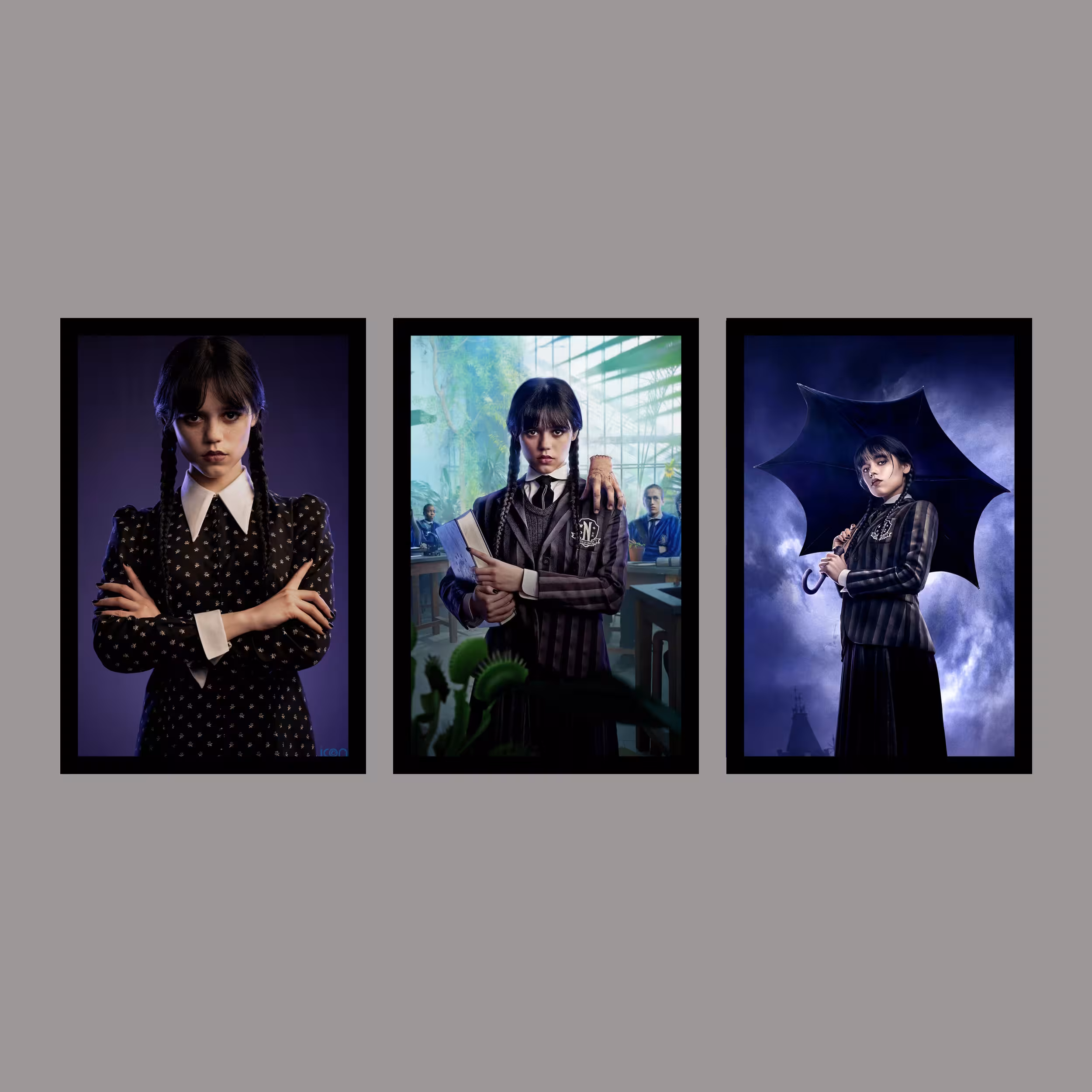 تابلو مدل ونزدی آدامز Wednesday Addams کد LAG3004 مجموعه 3 عددی