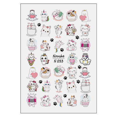 برچسب لنز ناخن نوشه مدل گربه کد N033