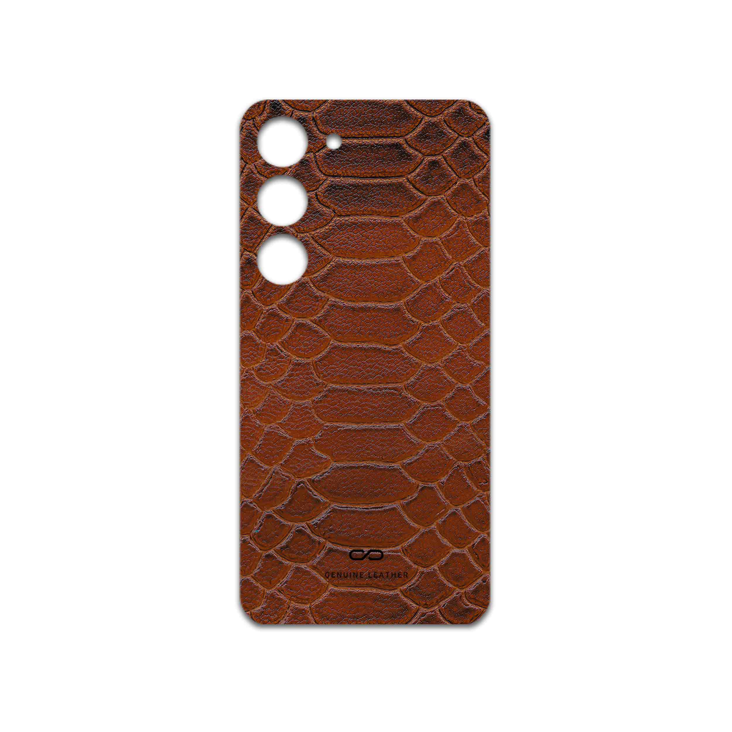 برچسب پوششی ماهوت مدل Brown-Snake-Leather مناسب برای گوشی موبایل سامسونگ Galaxy S23