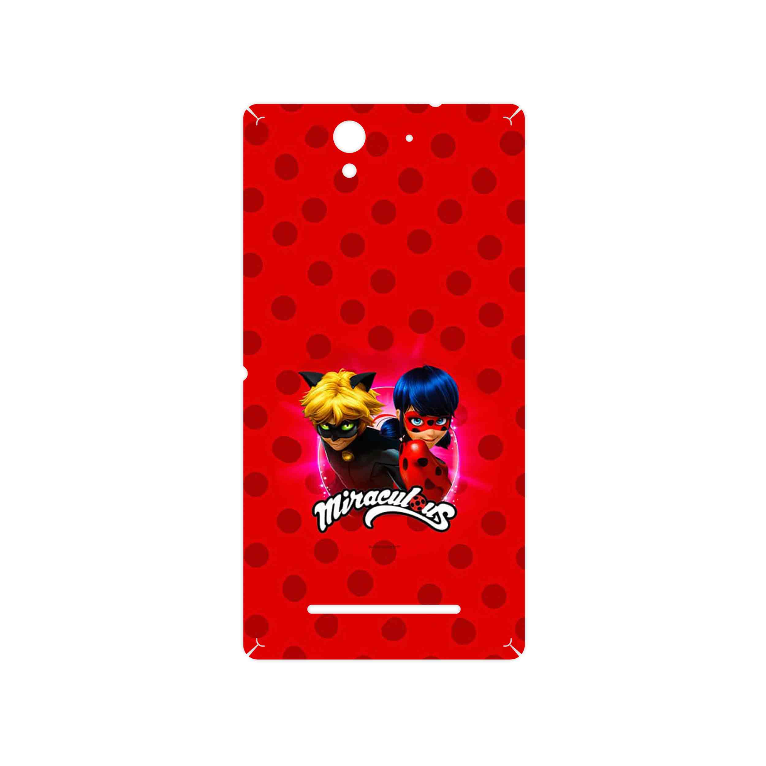 برچسب پوششی ماهوت مدل Ladybug and Cat Noir مناسب برای گوشی موبایل سونی Xperia C3 Dual