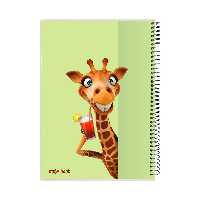 دفتر مشق 100 برگ پدیده نقش مدل روکشدار طرح happy giraffe کد 01 | چاوه