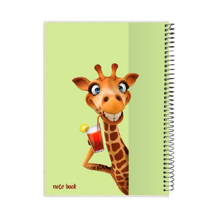 دفتر مشق 100 برگ پدیده نقش مدل روکشدار طرح happy giraffe کد 01 | چاوه