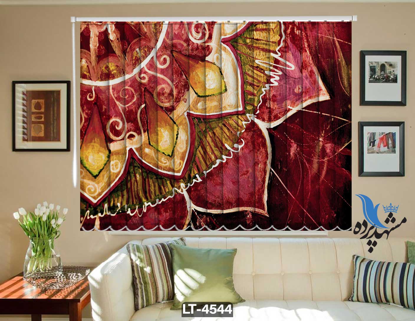 پرده لوردراپه تصویری مدرن LT4544