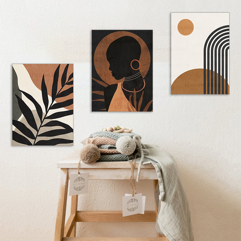 تابلو شاسی مدل خطی زن و برگ 998 مجموعه 3 عددی