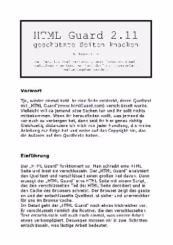 خرید و دانلود نسخه کامل کتاب Megaman IV. HTML Guard 2.11. Geschützte Seiten knacken