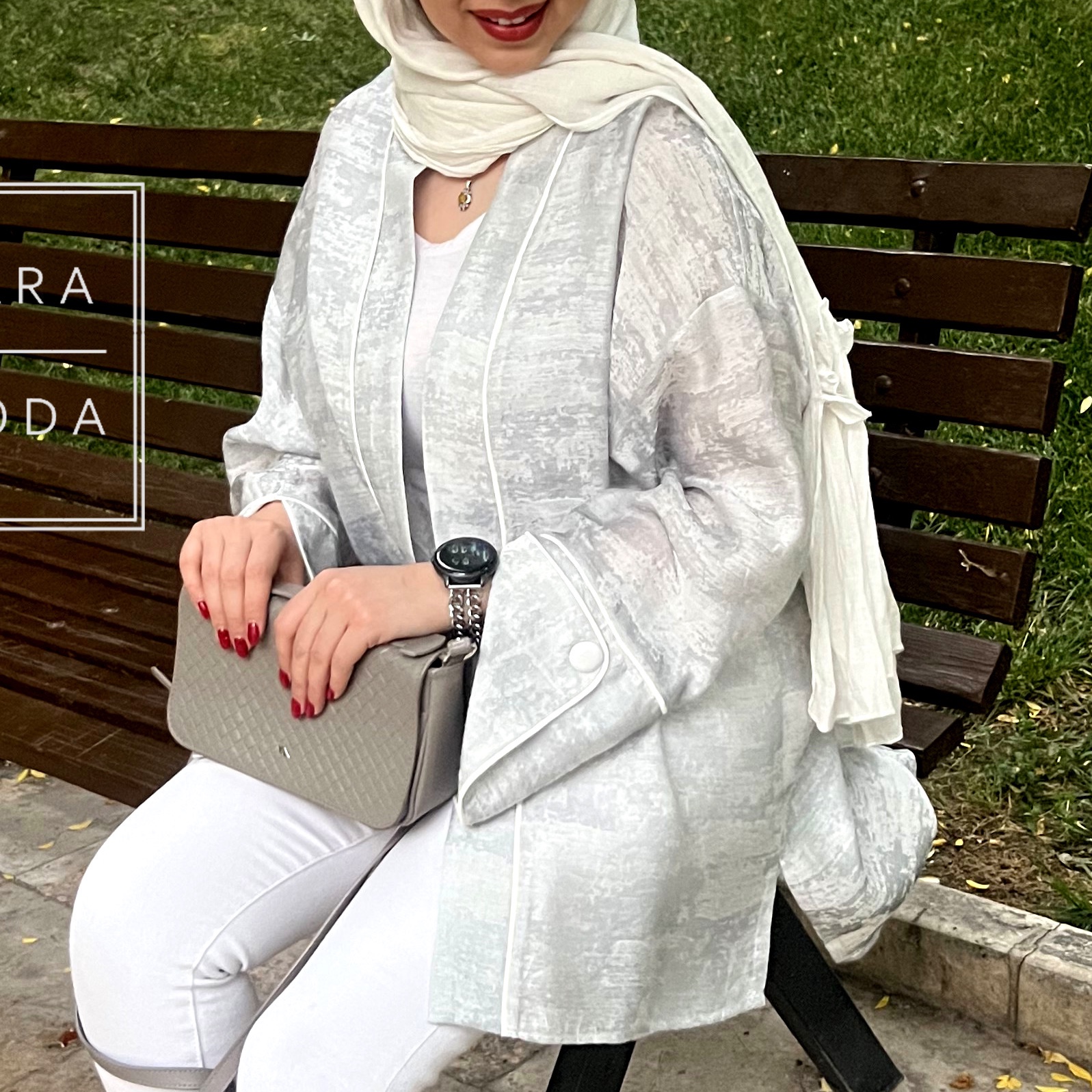 مانتو ژاکارد نخ مغزی دوزی فری سایز