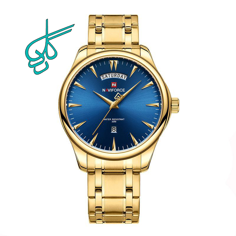 خرید ساعت مردانه نیوی فورس (Naviforce) مدل 9213 موتور ژاپن اصل ضد آب بند استیل رنگ ثابت دو زمانه چراغ دار به همراه جعبه و کیف دستی کد 1918293 - ردگل