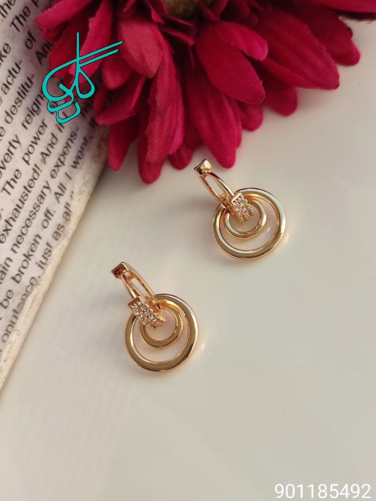 خرید گوشواره آویز دار طرح حلقه ای کد 1615080 - ردگل