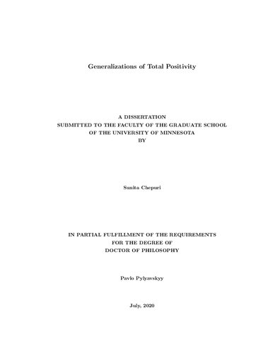 خرید و دانلود نسخه کامل کتاب Generalizations of Total Positivity