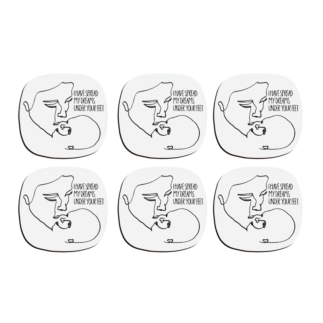 زیر لیوانی ترمه طراحان ایده مدل مادرانه کد trm174 بسته شش عددی