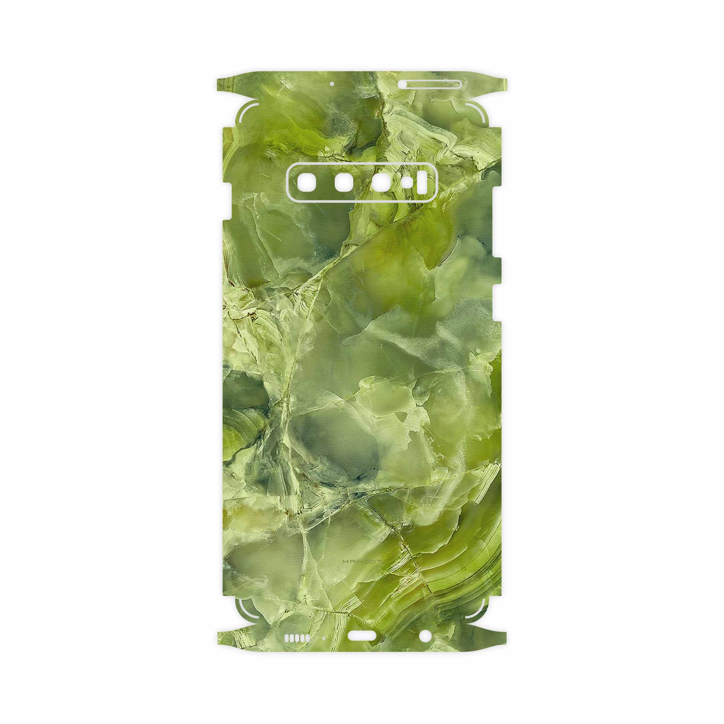 برچسب پوششی ماهوت مدل Green Crystal Marble-FullSkin مناسب برای گوشی موبایل سامسونگ Galaxy S10 Plus