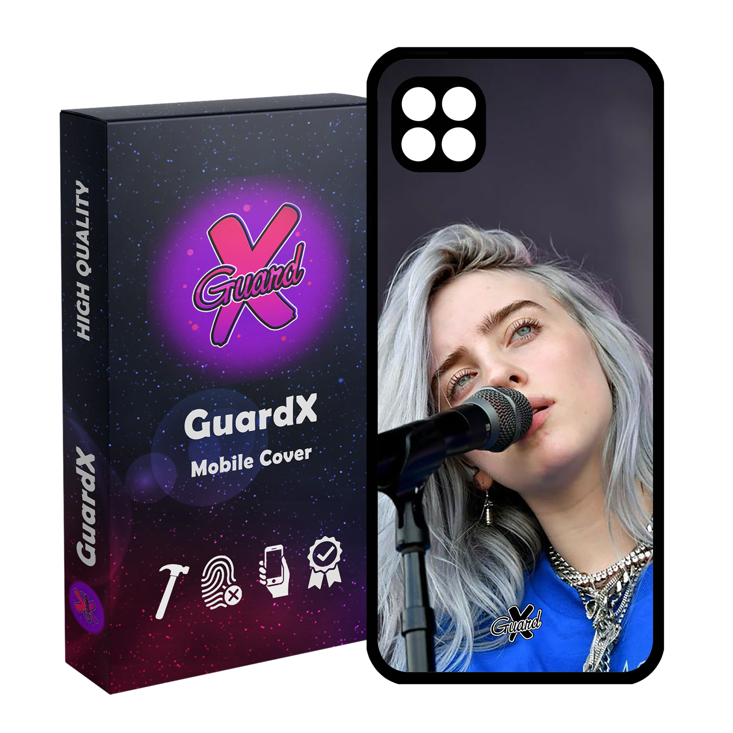 کاور گارد ایکس طرح Billie Eilish مدل Glass10242 مناسب برای گوشی موبایل سامسونگ Galaxy A22 5G