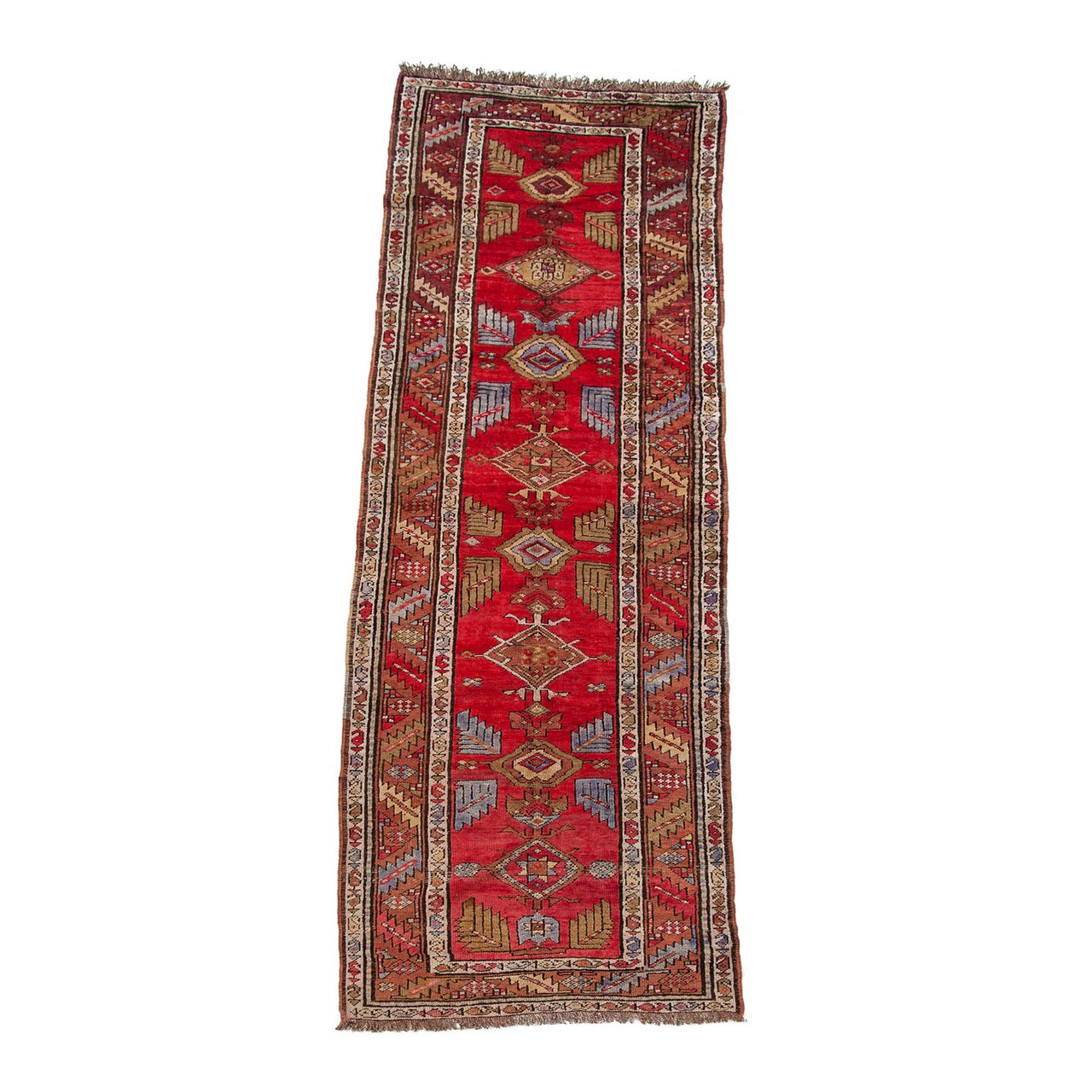 فرش قدیمی دستباف کناره طول چهار متر سی پرشیا کد 101786