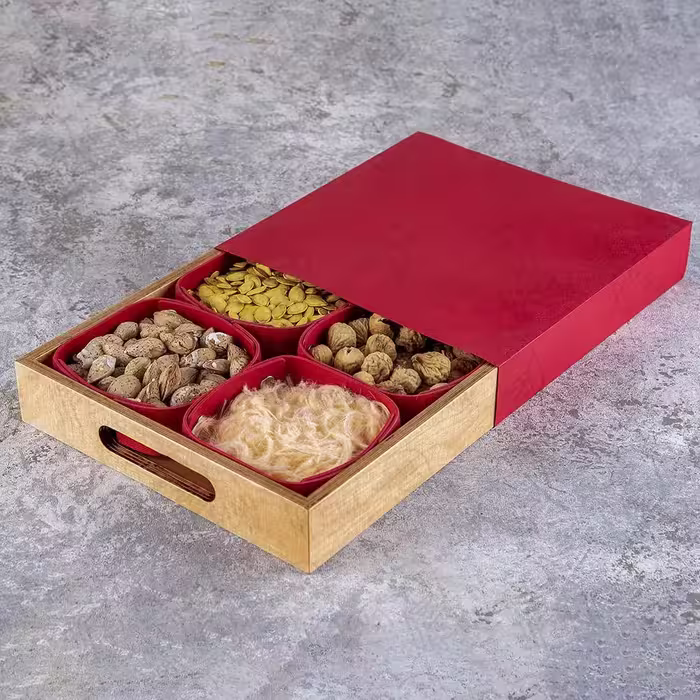 پک سینی شب یلدا (کاسه چرمی – سینی چوبی )