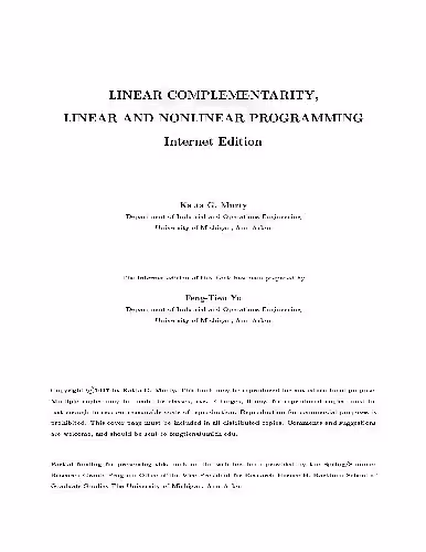 خرید و دانلود نسخه کامل کتاب Linear Complementarity, Linear and Nonlinear Programming