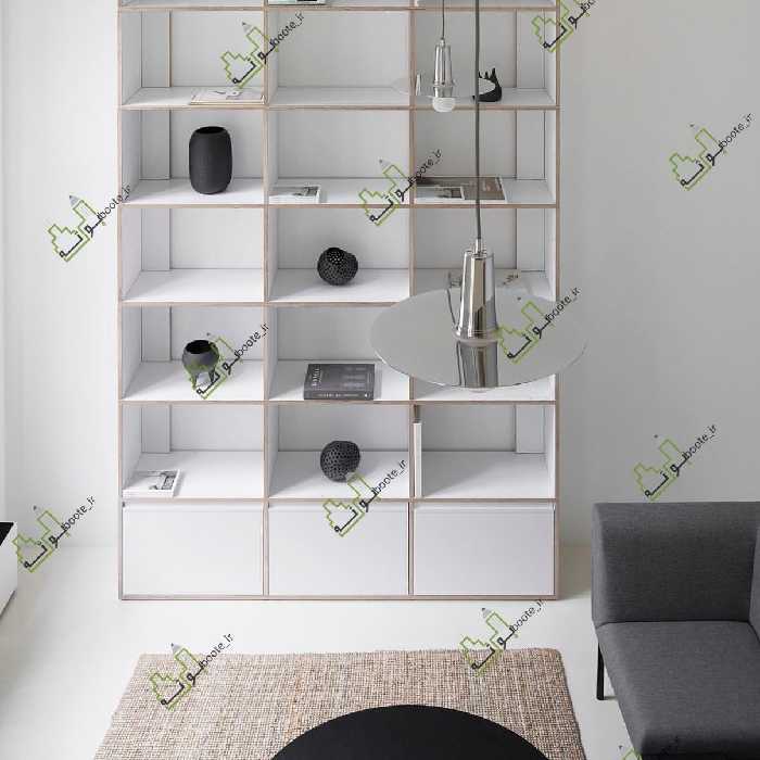 کتابخانه ویترین ام دی اف جادار  لاکچری