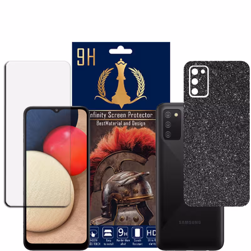 برچسب پوششی اینفینیتی مدل PRO MAX مناسب برای گوشی موبایل سامسونگ GALAXY F02S به همراه محافظ صفحه نمایش