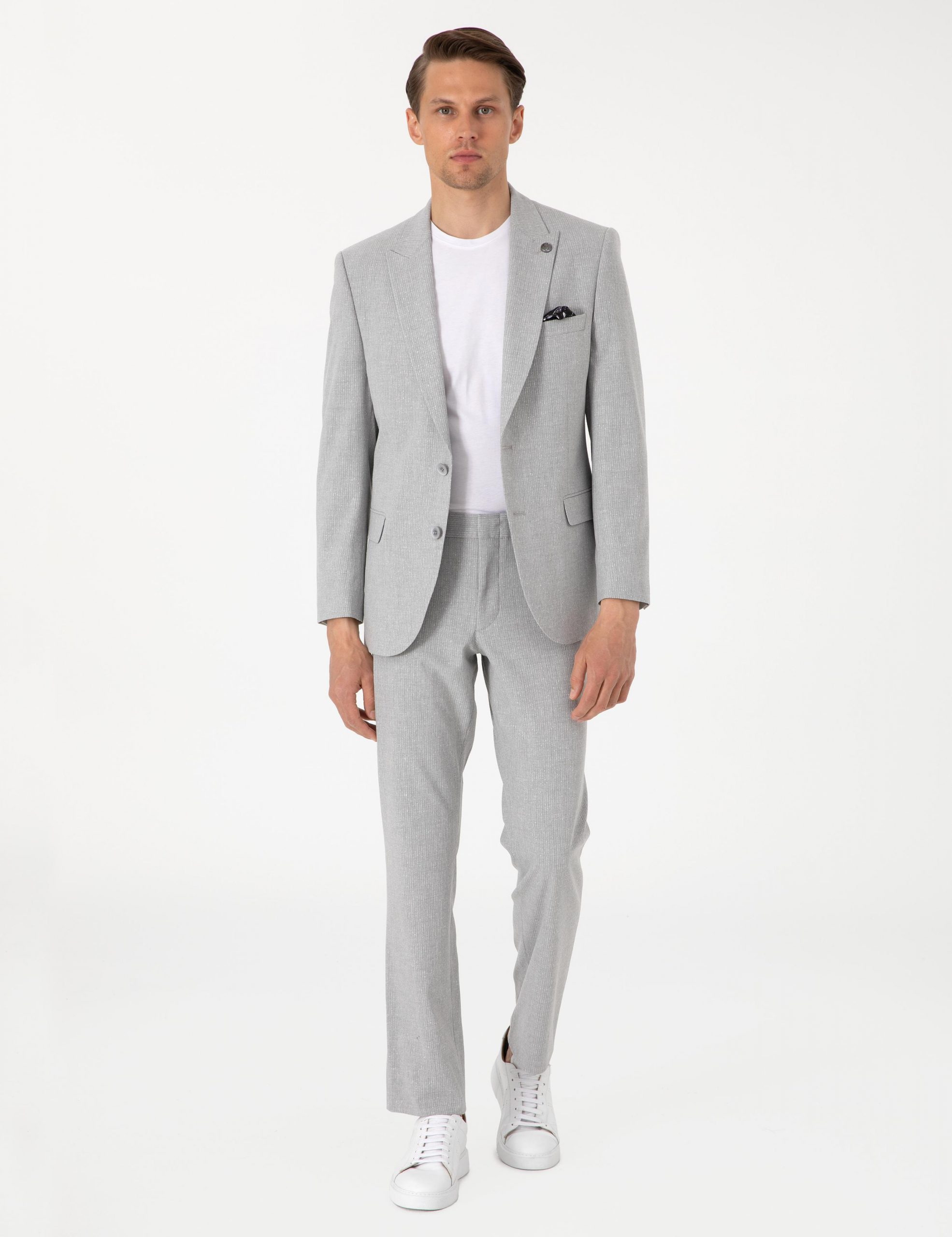 کت و شلوار مردانه خاکستری پیرکاردین - فروشگاه لباس شهرمون