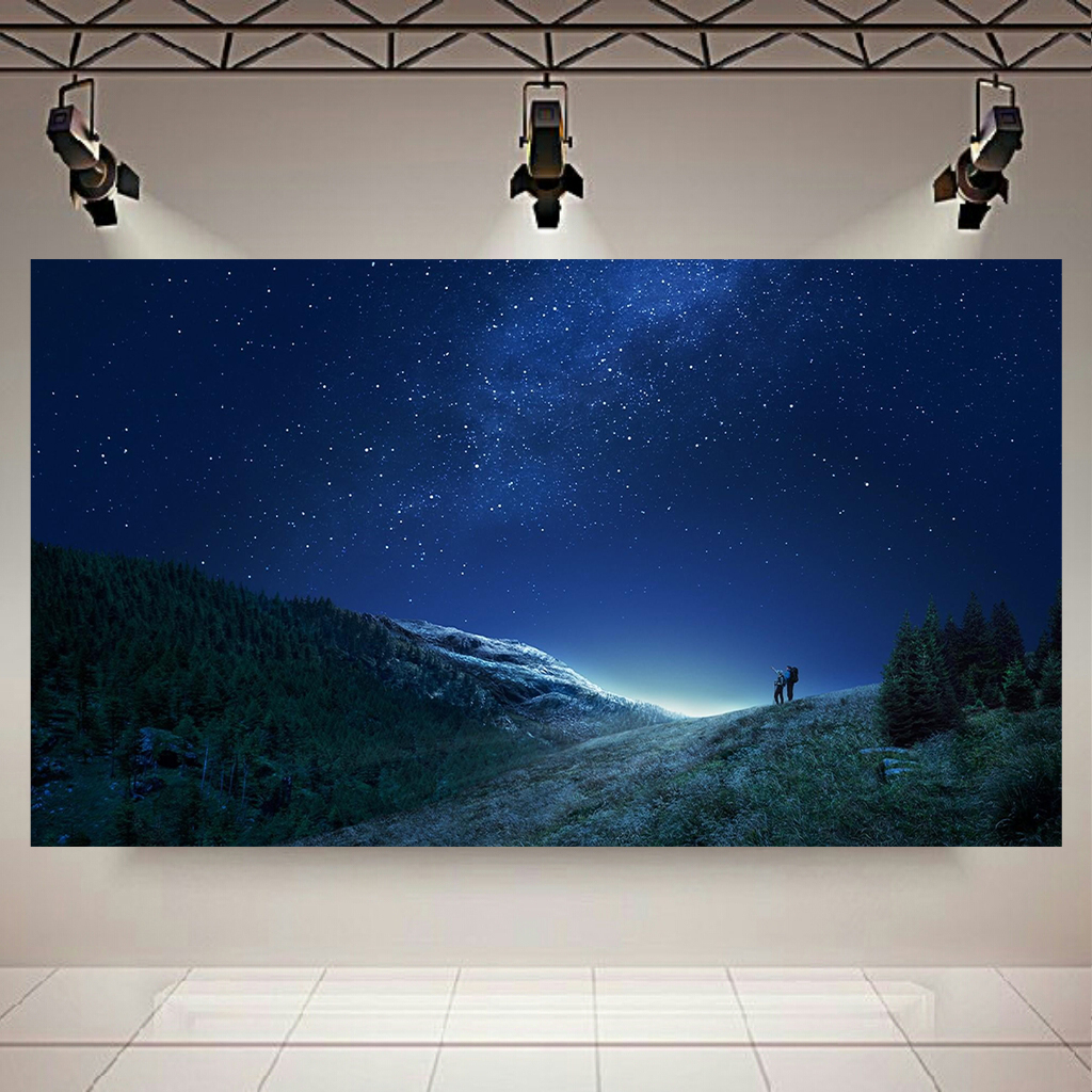 تابلو بوم طرح کهکشان و ستارگان مدل نمای شب کد AR7140