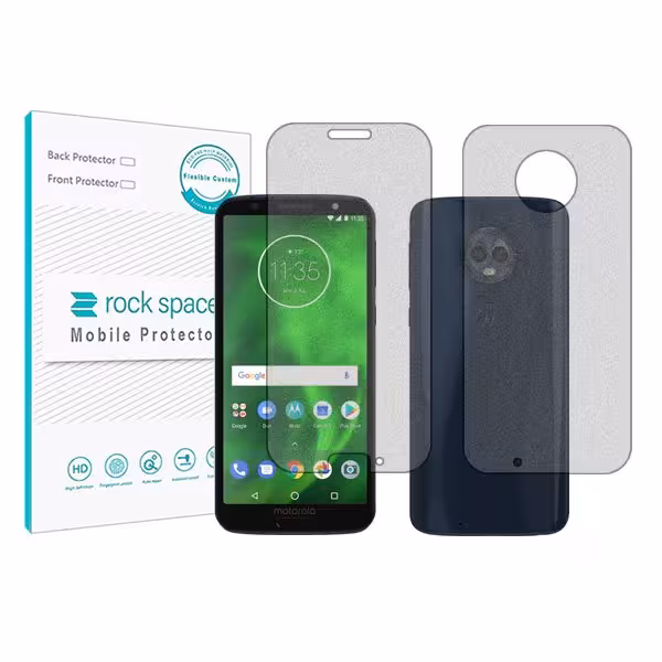 گلس صفحه نمایش و پشت گوشی موتورولا G6 مدل نانو هیدروژل مات برند راک اسپیس کد3236ss
