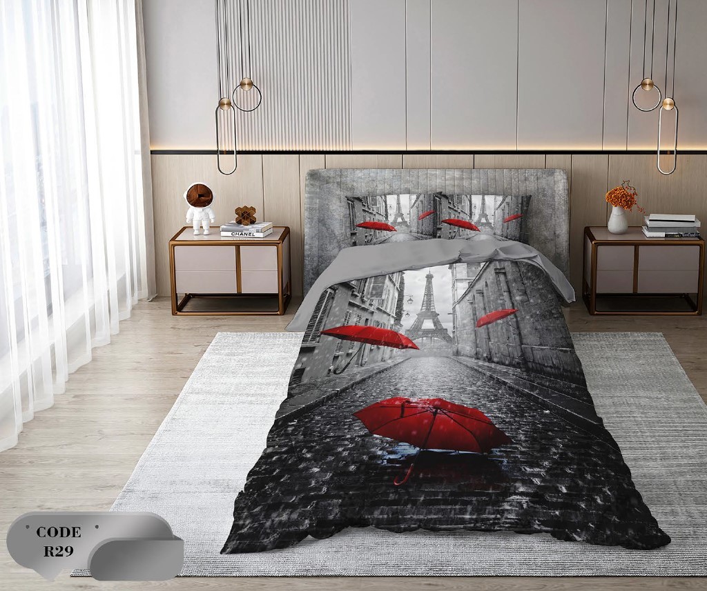 سرویس روتختی 1 نفره 4 تکه ابعاد 1.65 ×2.35 کشدار ضد حساسیت و عرق کد R29 | ست خواب و ست روتختی