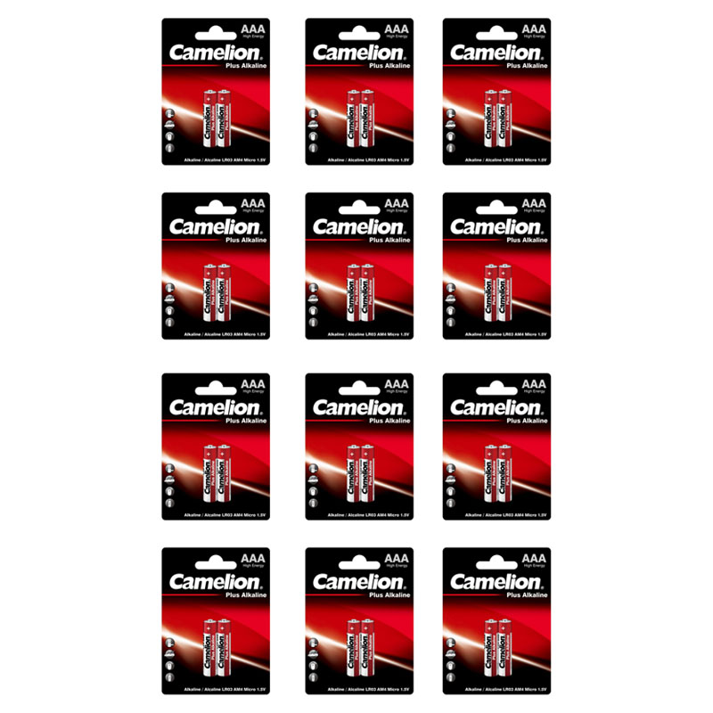 باتری نیم قلمی کملیون مدل Plus Alkaline بسته 24 عددی