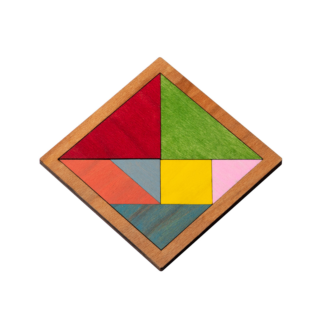 بازی فکری سنجاب وود مدل تانگرام رنگی