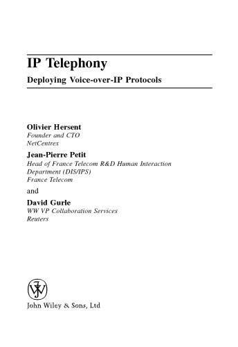 خرید و دانلود نسخه کامل کتاب IP Telephony - Deploying Voice-over-IP Protocols
