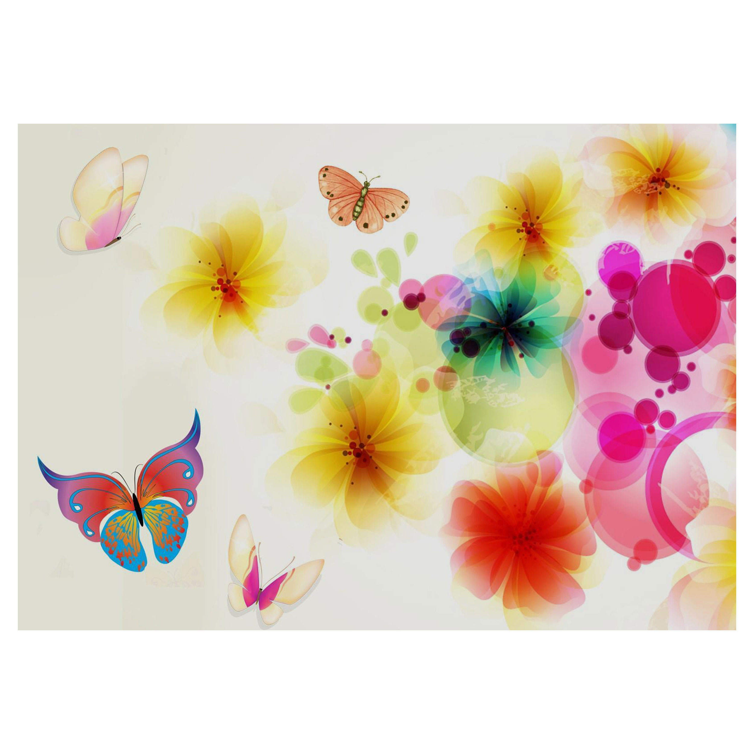 تابلو شاسی طرج نقاشی گل و پروانه مدل T1212