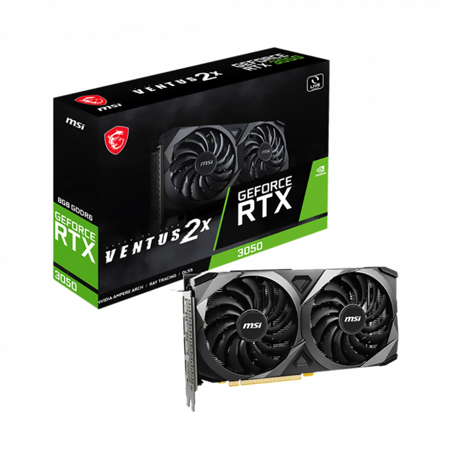 کارت گرافیک مدل RTX-3050 Ventus 2X XS 8GB OC MSI ام اس آی