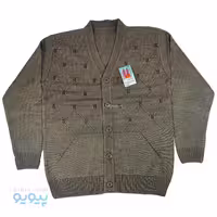 ژاکت دکمه دار و جیب دار مردانه ملک طرح لوزی