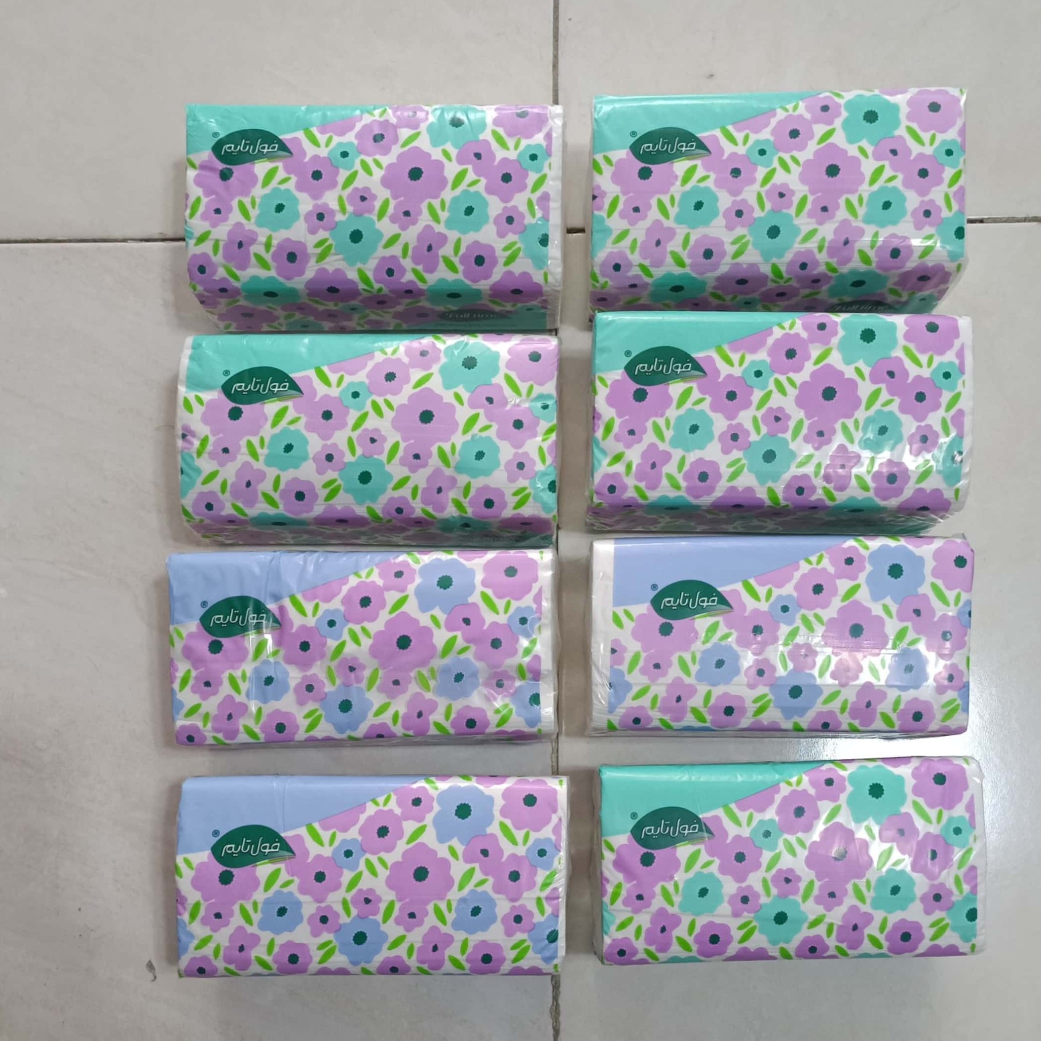 دستمال اکونومی 2000برگ فول تایم 8عددی محتوی 250 برگ دو لا 