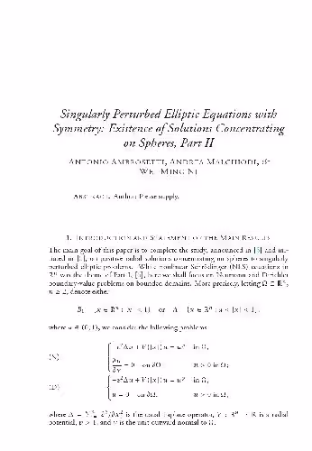 خرید و دانلود نسخه کامل کتاب Singularly perturbed elliptic equations with symmetry Existence of solutions concentrating on spheres, Part II